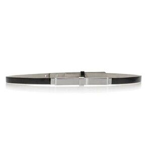 WHITE HOUSE | BLACK MARKET Slim Patent Leather Belt With Silver Bow Sz Small NWT